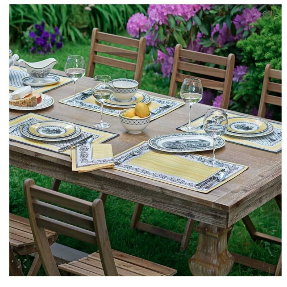NWT SET of 4 Villeroy & Boch Cotton Reversible Placemats 14x20 French Country
